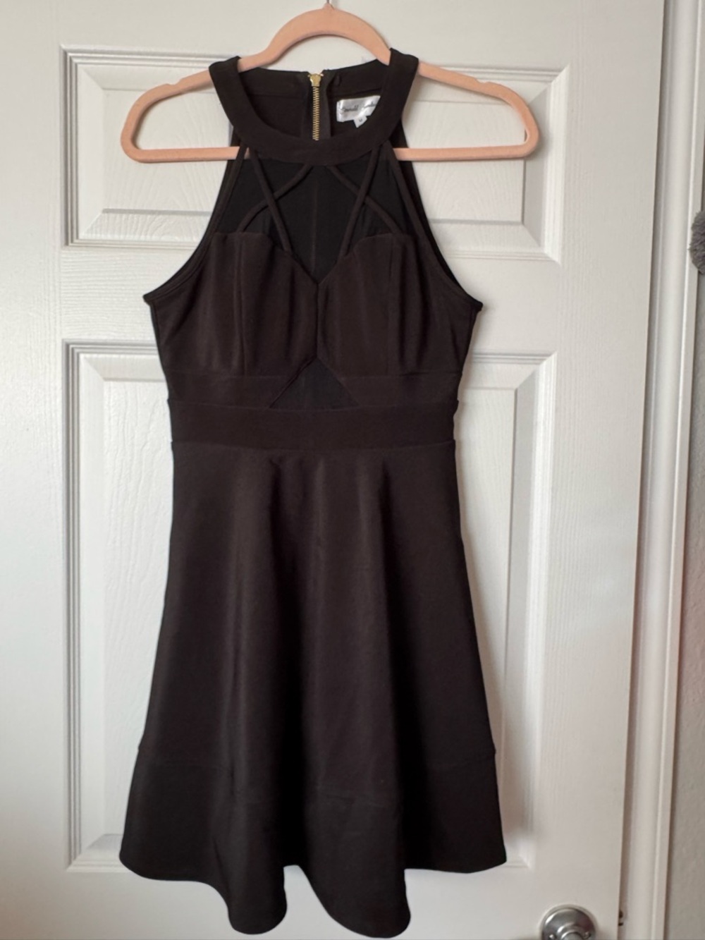 Emerald Sundae Black Dress With Mesh Detailing Size Medium